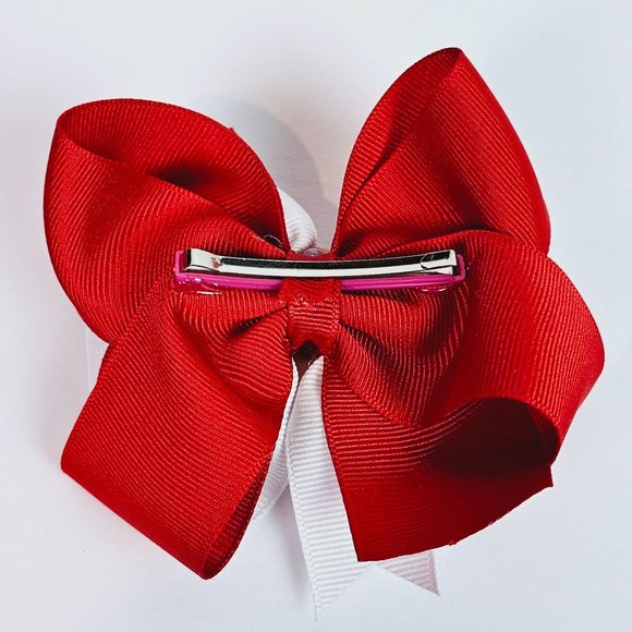 Vintage Lot of 2, Handmade Hair Bows Barrette Clip, Back to School, Sweet Pink - Picture 3 of 5